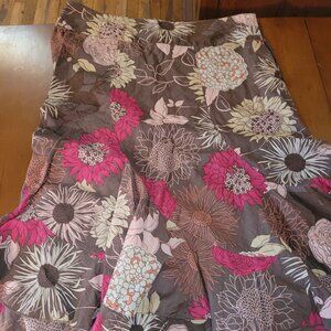 A.N.A. (A New Approach) Floral Cotton Ruffle Hem Skirt - Size 10